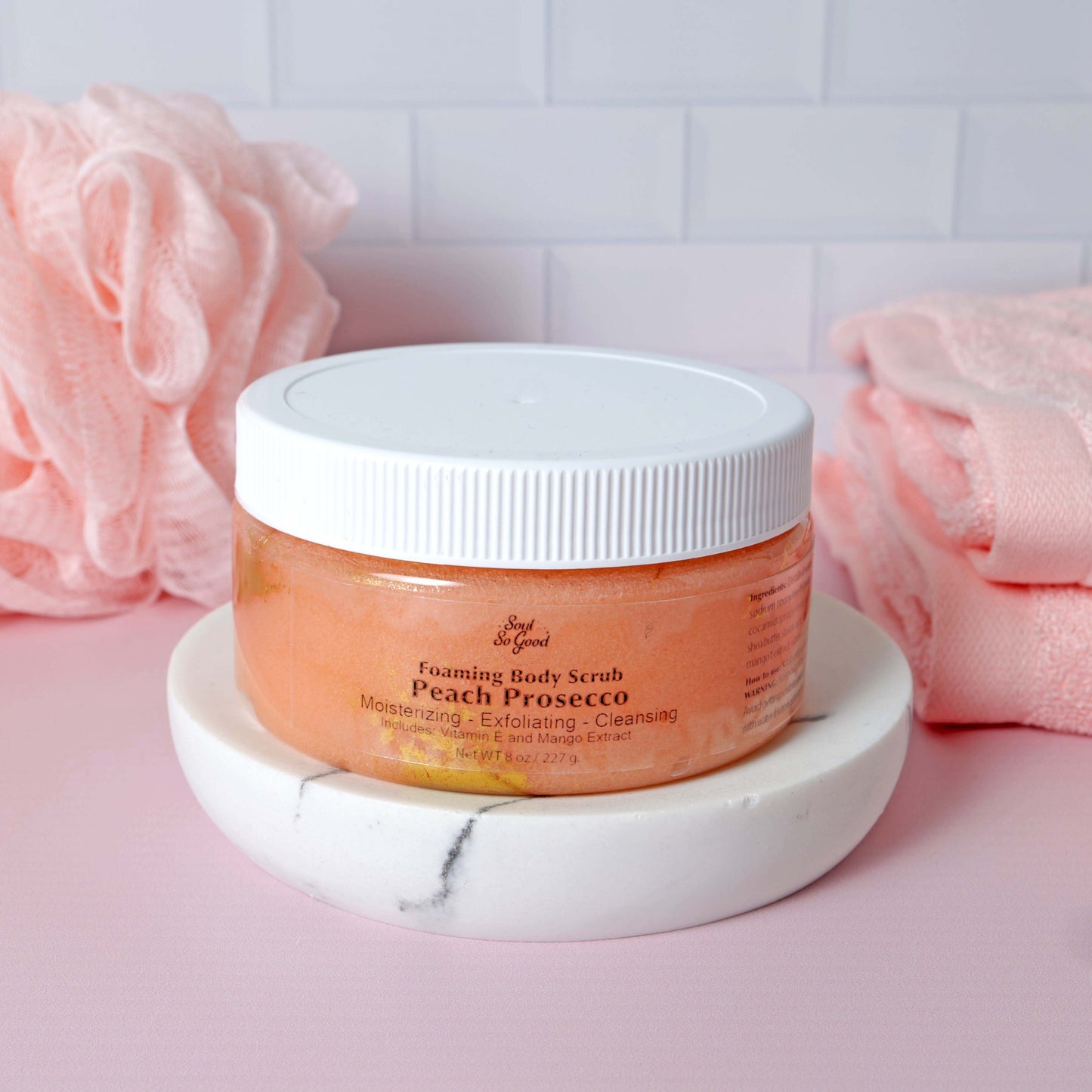 Peach Prosecco body scrub