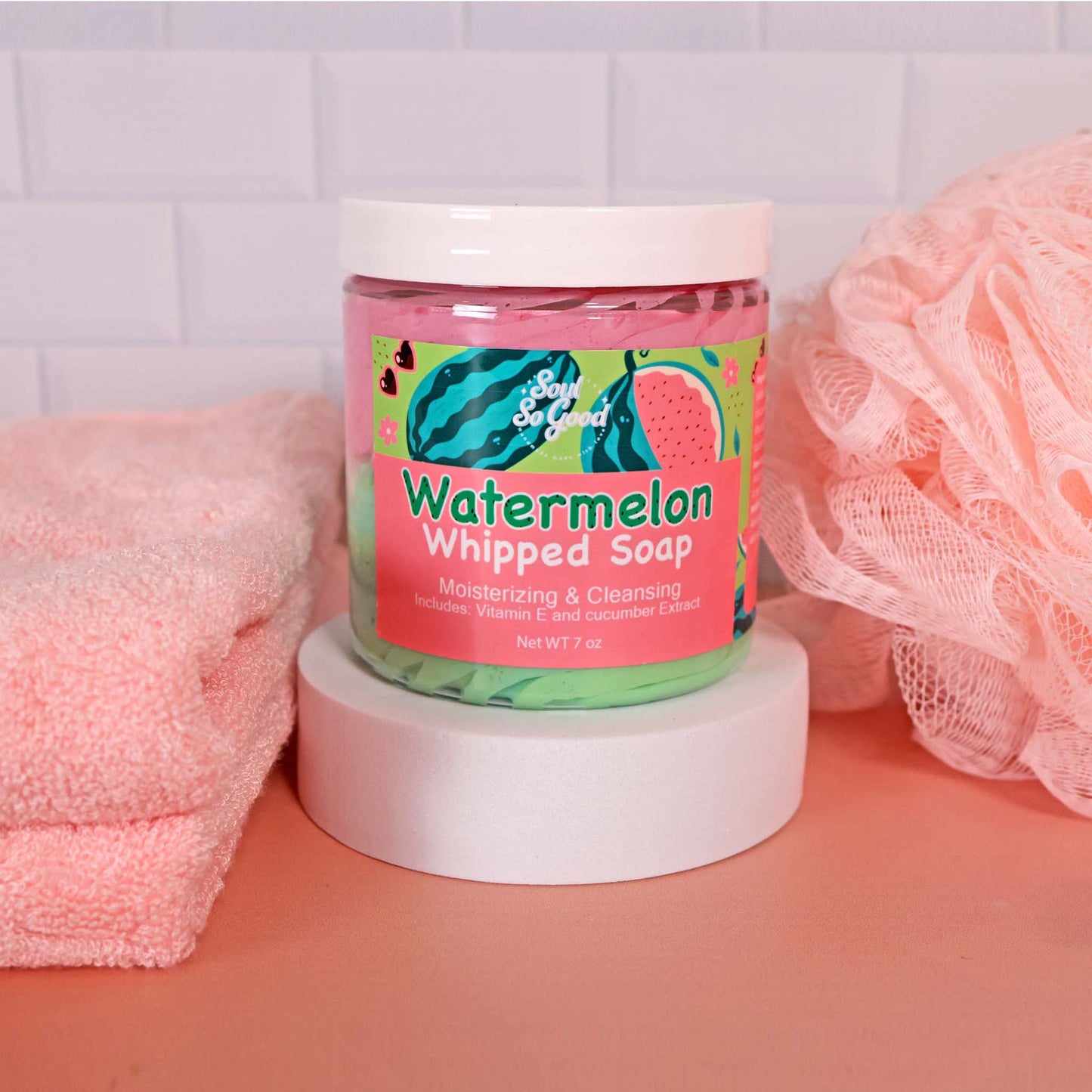 Watermelon whipped soap