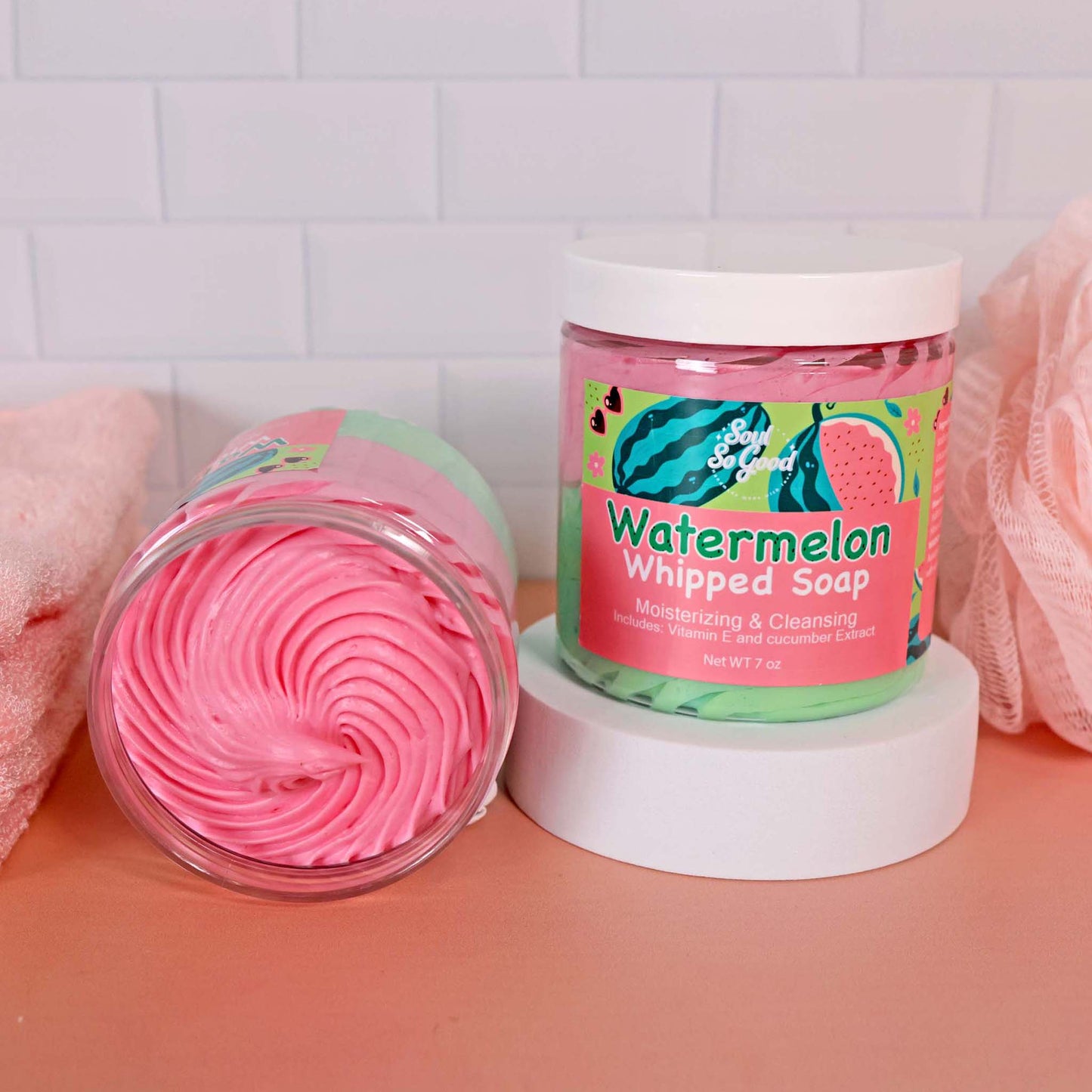 Watermelon whipped soap